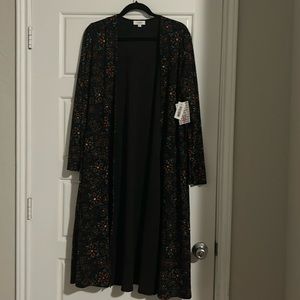 NWT LuLaRoe SARAH Cardigan M 10/12 Floral Knit Long Duster Sweater Jacket